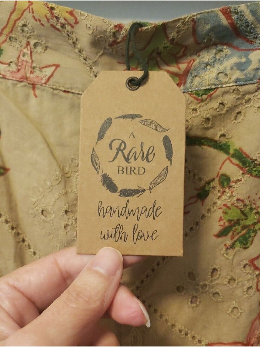 A Rare Bird NWT 100% Cotton Women's Wide Leg Boho Ruffle Pants - Beige Floral - Picture 6 of 13